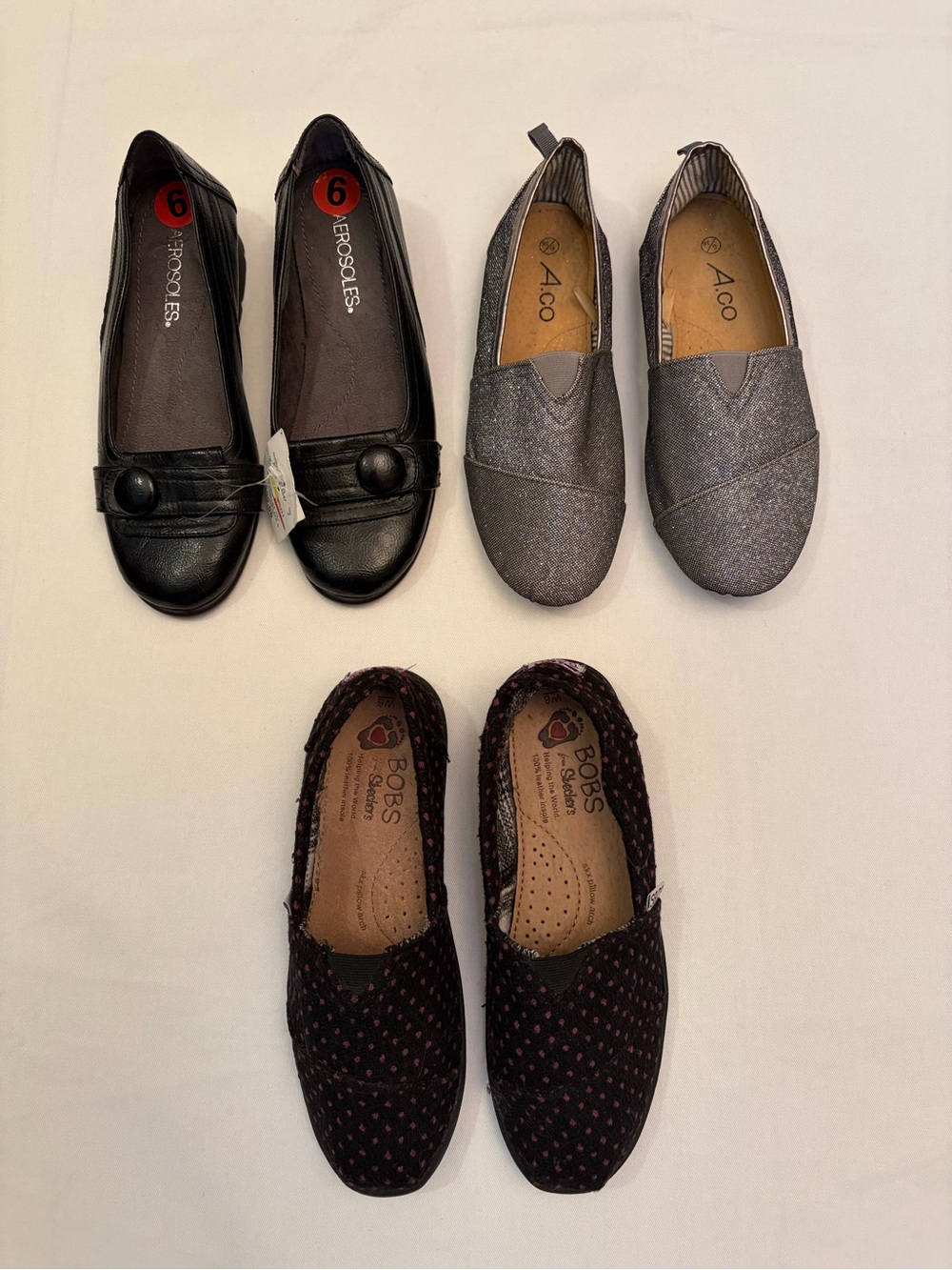 Aerosoles Leather, BOBS & A.co Women’s Size 6 Comfort Shoe Bundle | 3 Pairs - Picture 2 of 9
